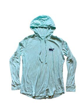 Vineyard Vines Hooded Slub Tee Pale Blue Whale Graphic Hoodie Size S